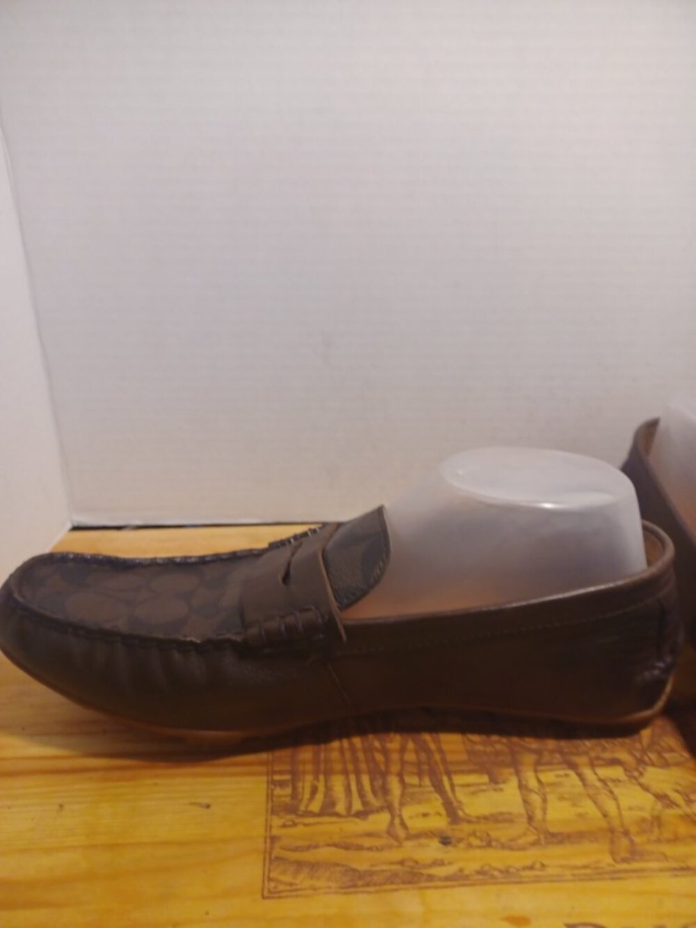 Coach Mott Driover Mahogany Signature PVC Loafer Shoes Mens Size 8D - Picture 4 of 7